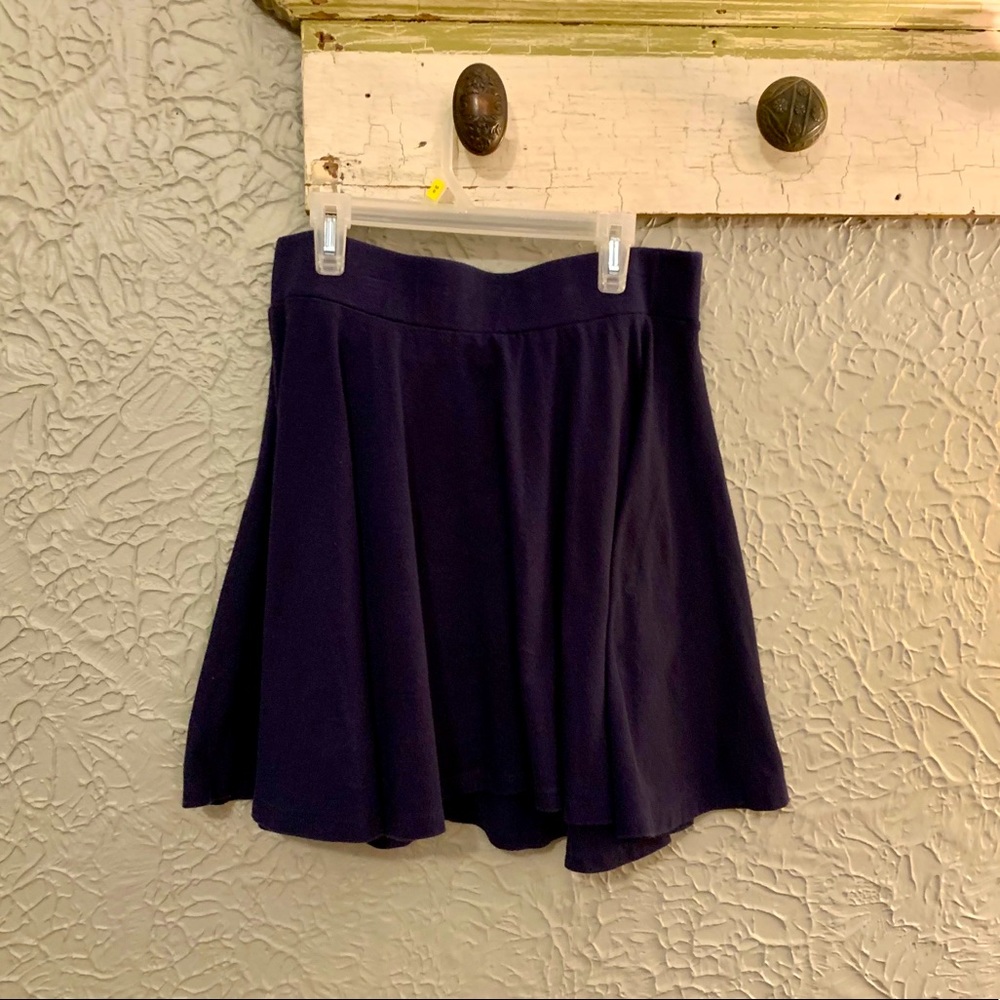 Pins and Needles Navy Cotton Circle Skater Mini Skirt with Banded Waist Size L